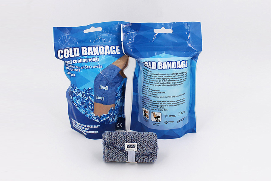 Fibra elástica e bandagem fria de nylon em pacotes