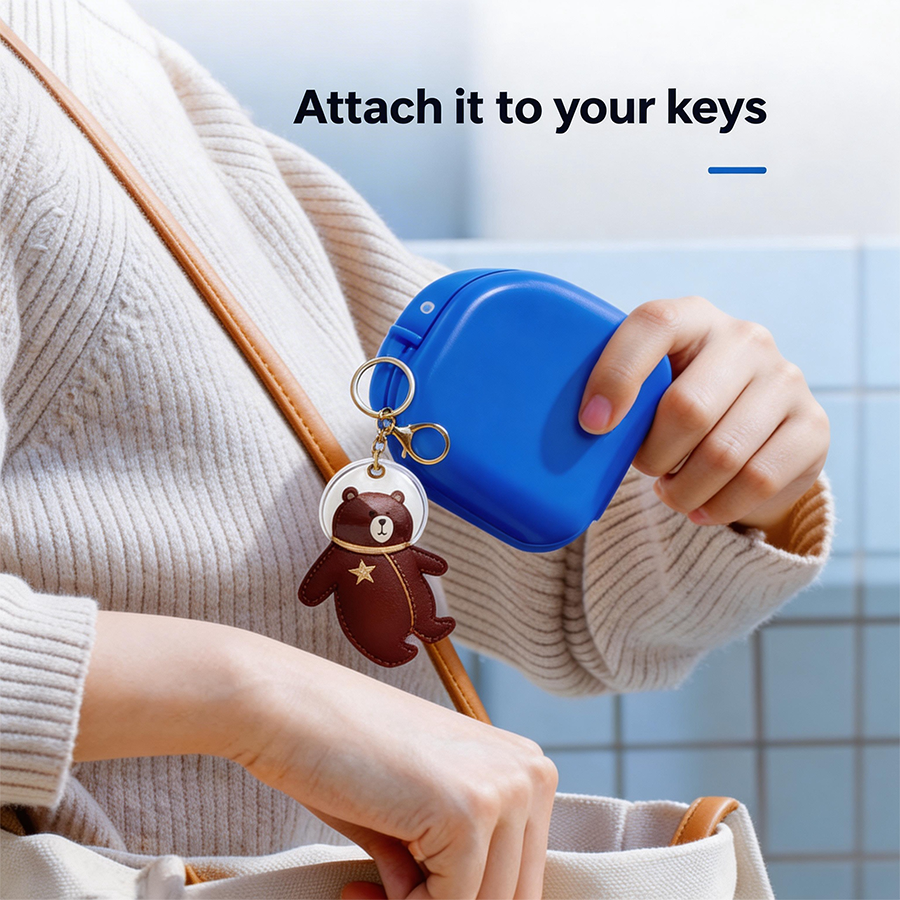 Caixa de plástico para prótese dentária