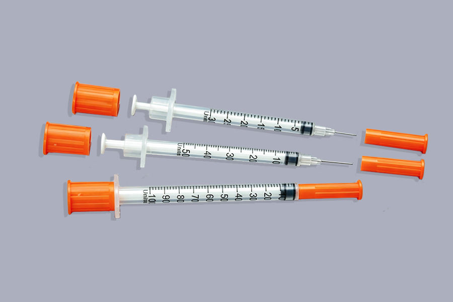 Seringa de insulina com agulha fixa descartável (U-40/U-100)
